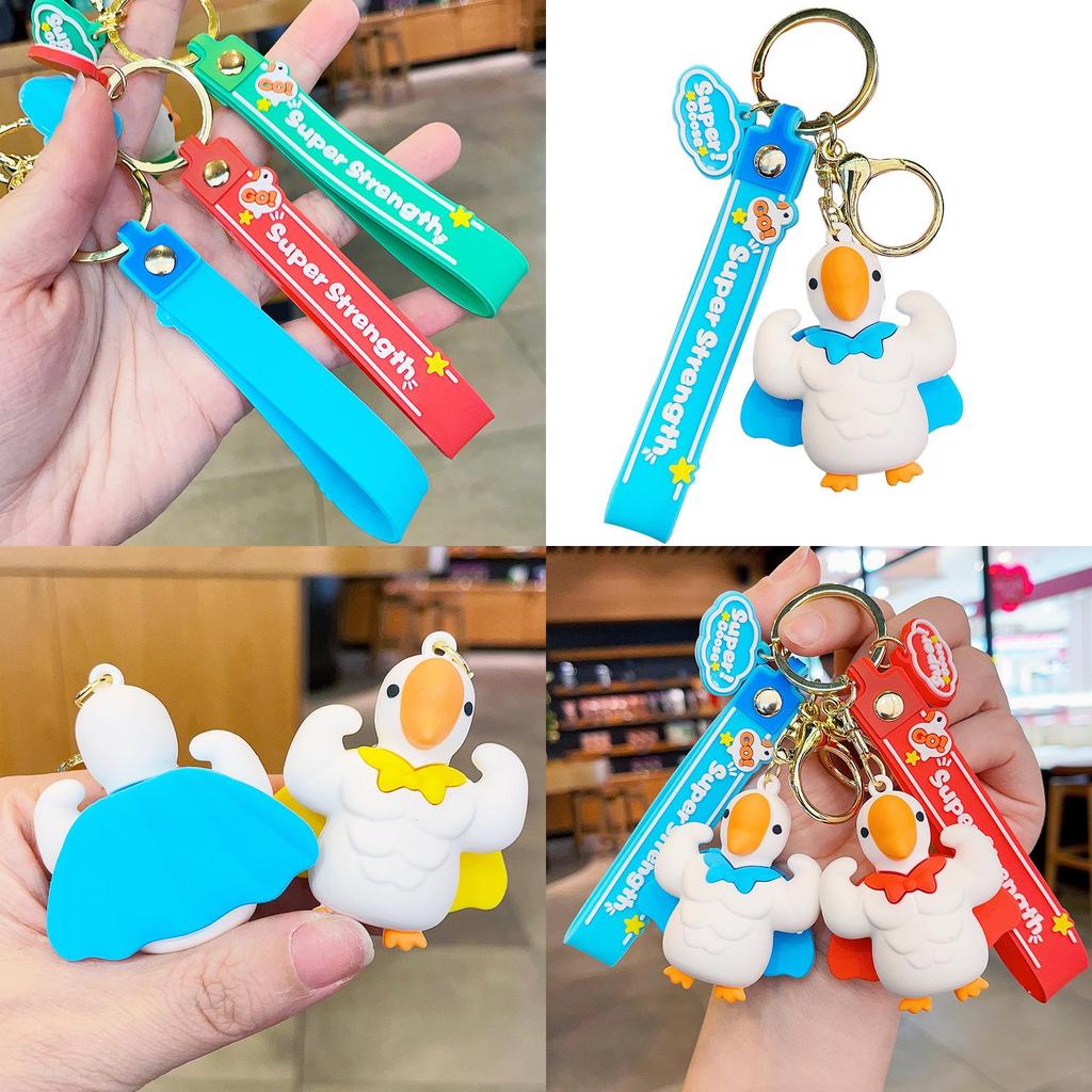 Adorable Cartoon Goose Keychain Cute Car Key Ring Couple Backpack Accessory Small Gifts