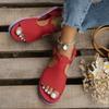Thick Bottom Sandals Summer New Peep Toe Hollow Candy Color Metal Buckle Female Shoes Casual Beach Sandalias Mujer Romanas Shoes
