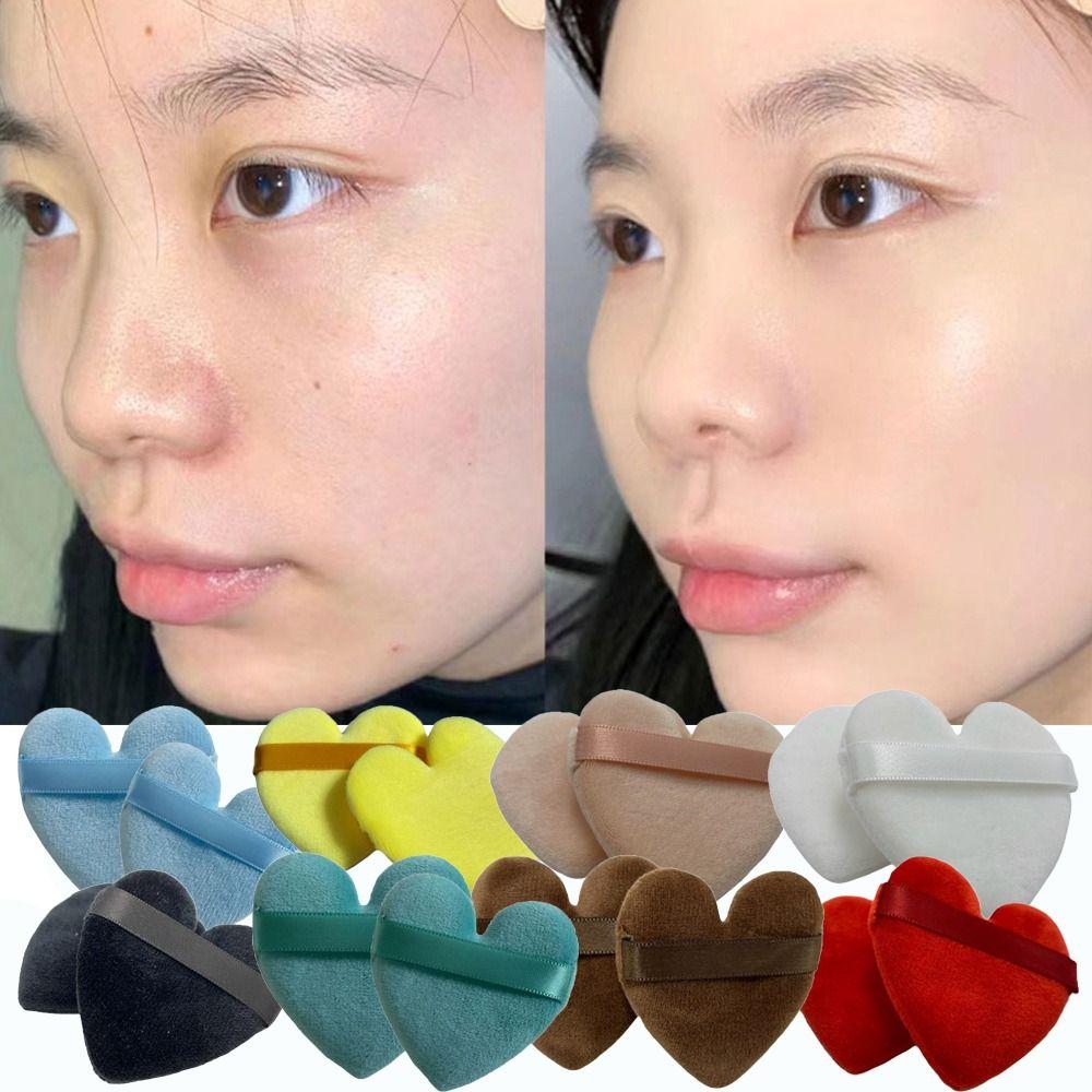 

5pcs Wet Dry Used Air Cushion Powder Puff Heart Shaped Mixed Sponge Cosmetic Puff кавовий
