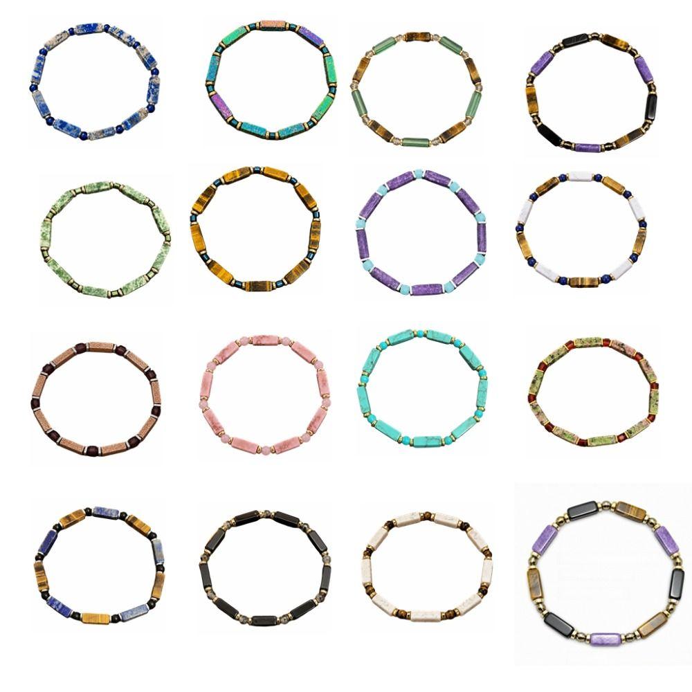 Crystal Couple Bracelet Wristband Adjustable Bangle Trendy Stone Beads Bracelet  Women