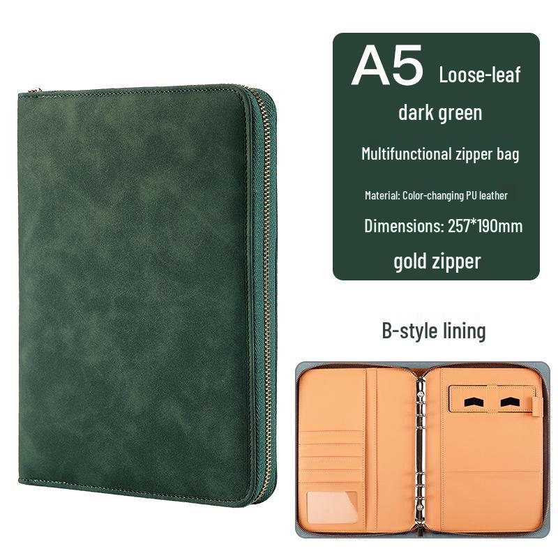 Custom Business Notebook with Zipper Bag - Multifunctional A6/B5 Notepad & Manager Folder