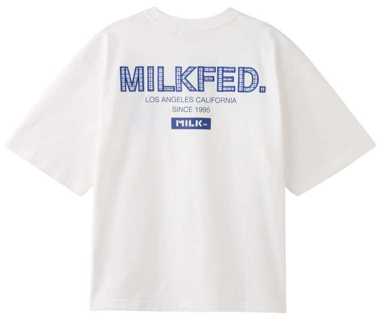 Milkfed Casual Plaid Logo Wide Shorts White Tee, Women's,