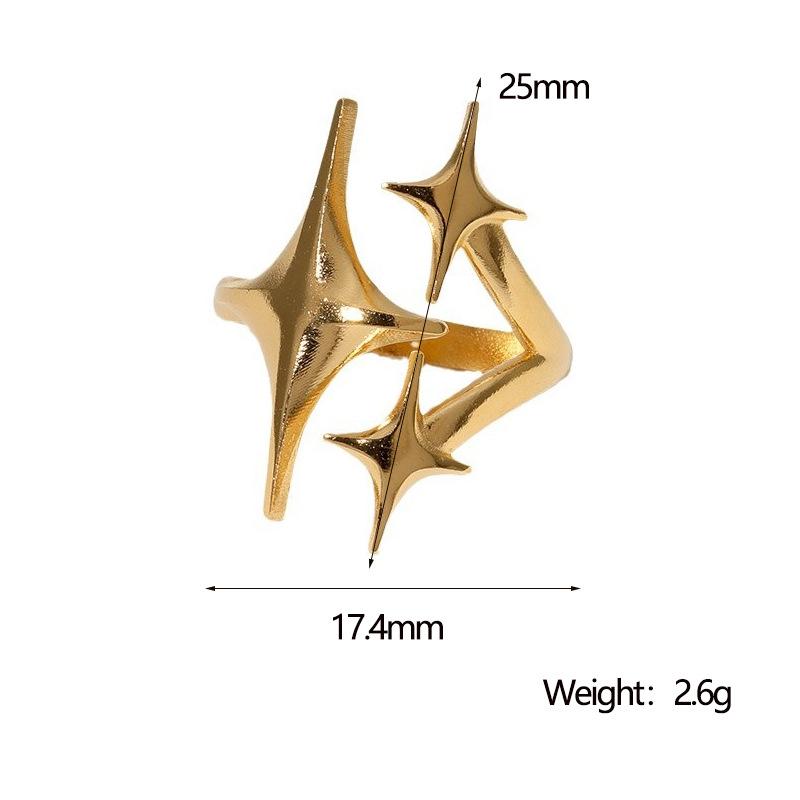 Niche Design Star Stainless Steel Ring Ins Simple Cold Wind Personality Gold-plated Index Finger Ring