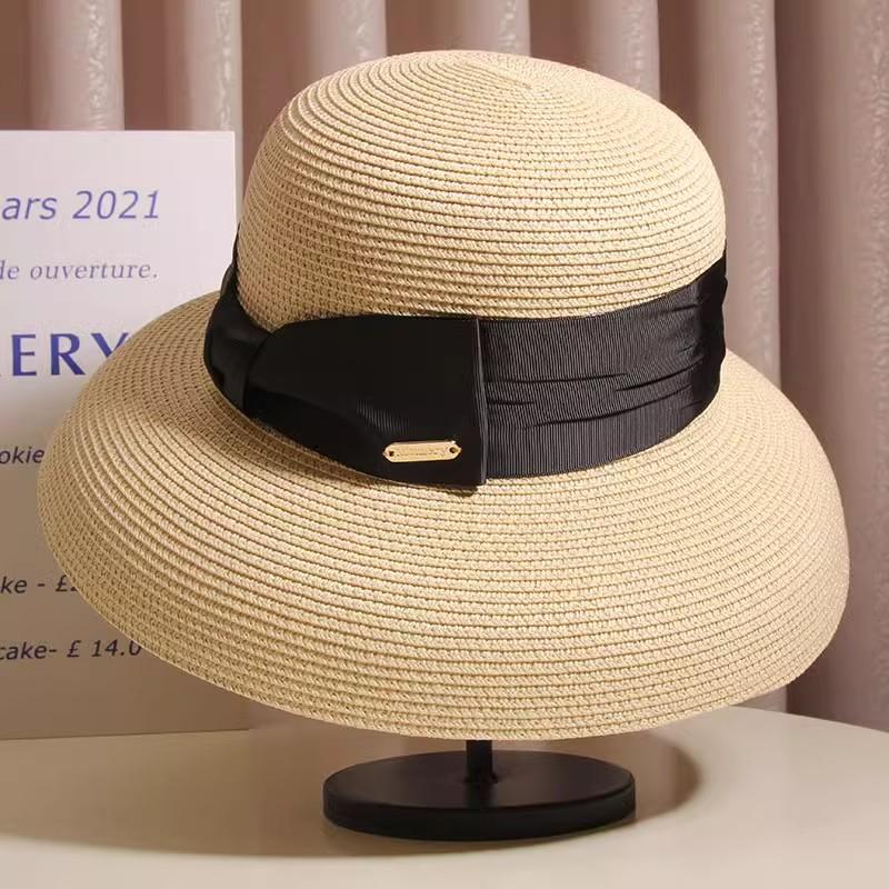 Straw Hat Summer Big Brim UV Protection Sun Hat Outdoor Outing Vacation Beach Sun Hat
