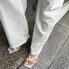 2025 Summer Women Clip Toe Slippers Fashion Dress Slide Shoes Ladies Elegant High Heel Footwear
