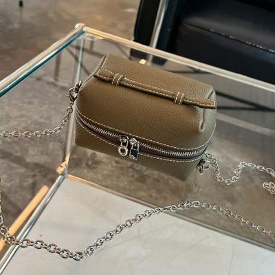 2026 Genuine Leather Mini Square Crossbody Bag 13cm Handbag Women Daily Use Fashion Shoulder