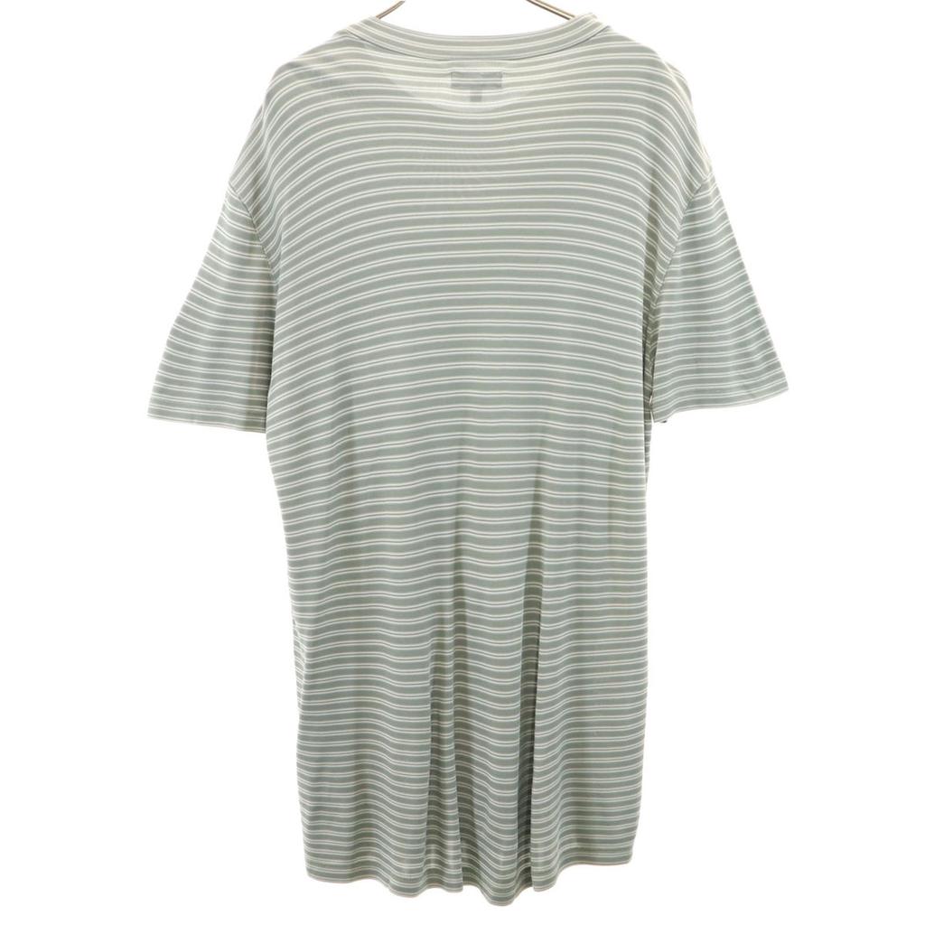 Giorgio Armani Made In Italy Border Pattern Short Sleeve T-shirt L Gray Men's Used