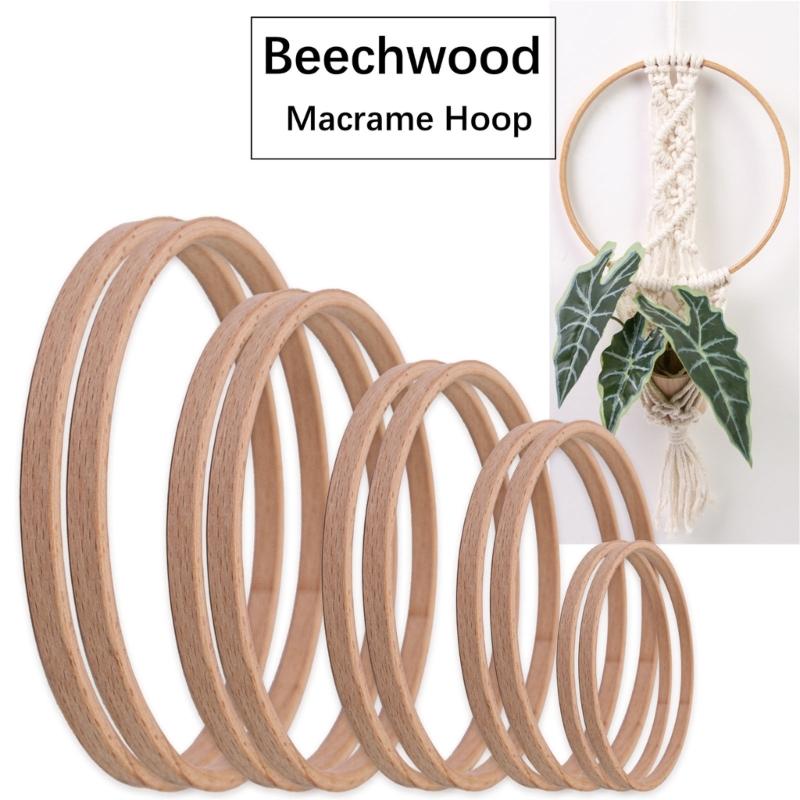 Wood Floral Hoop Wreath 10Pcs Wood Floral Hoop Rings for Wedding Wreath Wall Hanging Decoration Dream Catcher Art Craft