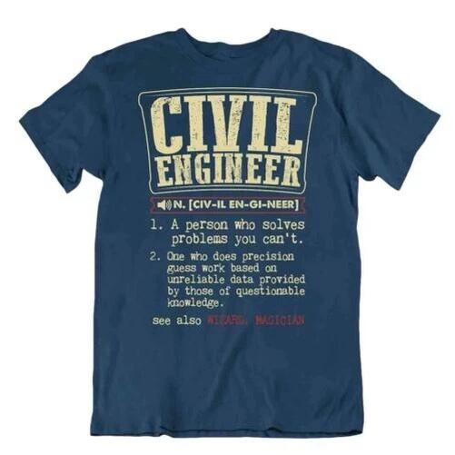 Civil Engineer T Shirt Teacher Joke Shirts Funny Retro Tee 3XL