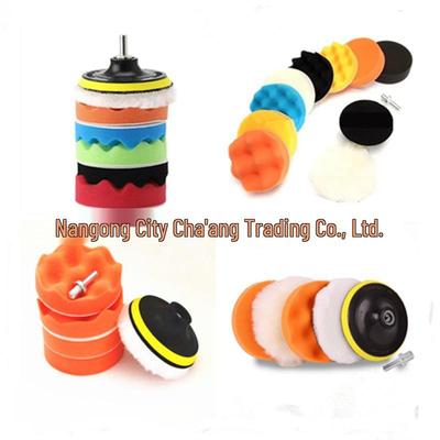 Automotive Beauty Polishing and Waxing Wheel Set with Sponge Discs and Wool Balls