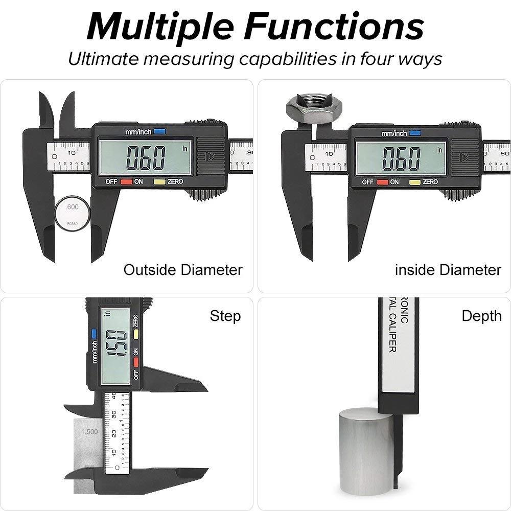 Digital Caliper 150mm 0.1mm Electronic Vernier Caliper Accurate Caliper Carbon Electronic Calipers Measuring Tool Digital Ruler