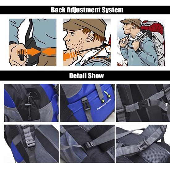 50L große wasserdichte Klettern Wandern Regenschutz Tasche Camping Bergsteigen Sport Outdoor Fahrradtasche