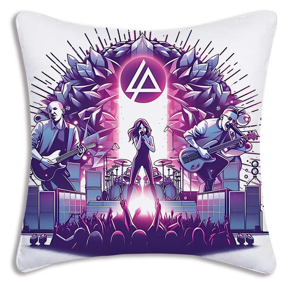 World Famous Rock Band Linkin P-Park Pillow Covers Sofa Decorative Home Double-Sided Printing Short Plush Cute Cushion Cover