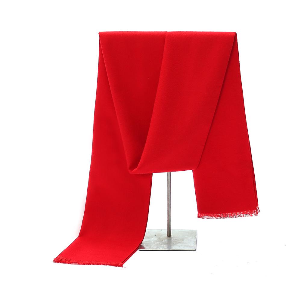 

Мужской зимний шарф 2024 года, однотонный, с начесом - Универсальный аксессуар в стиле кэжуал и для бизнеса 180CM Length, 31CM Width ярко-красный
