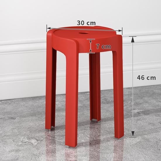6 Stück Kunststoffhocker Stapelbar Tragbar Rund Ineinander stapelbare Hocker 150 kg Tragfähigkeit Ohne Rückenlehne Barhocker Sitzgelegenheit für Zuhause Klassenzimmer