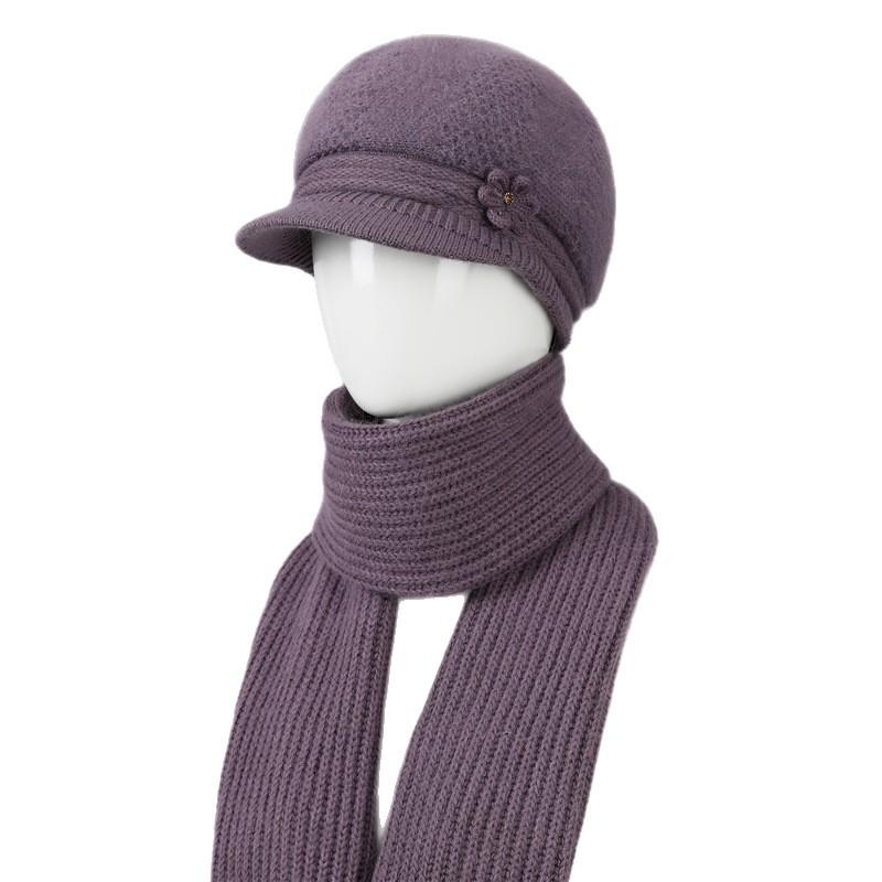 Wool Hat Women'S Season Velvet Warm Rabbit Hair Mother Hat Ear Protection Cold Foreign Gas Knitted Hat