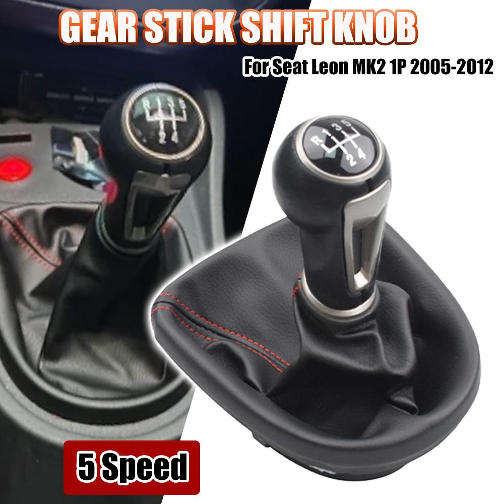 

Hot Sell MT 5/6 Speed Car Gear Shift Shifter Knob Lever With Dust-Proof Cover For Seat Leon MK2 1P 2005 2006 2007 2008 2009-2012 5 Speed