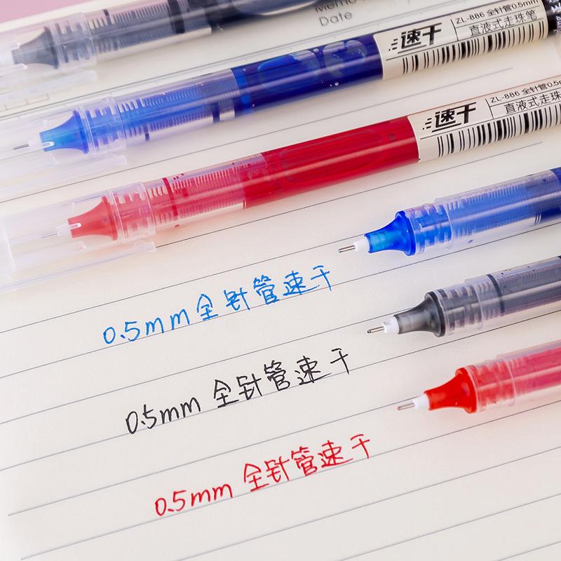 Office School Supplies Straight Liquid Gel Ballpoint Black Water Based Pen 0.5mm Student Note Taking Color Gift Lovely Kawai