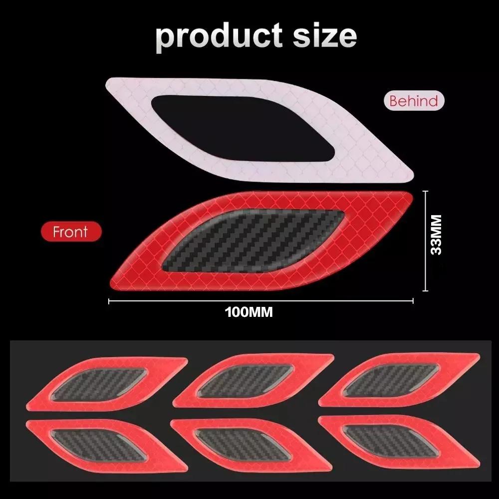 Reflective Sticker Warning Tape for Car Hood Eyebrow Reflector Adhesive Carbon Fiber Universal Safety Decal Vehicle Exterior