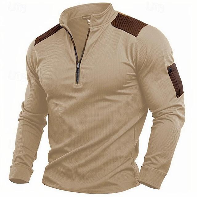 Men's Stand Collar Zip-Up Hooded Jacket, Fall and Winter Plus Size Oversized Hoodie | Workwear Style Casual Athletic