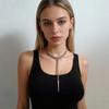 Geometric Statement Necklace Zinc Alloy Gothic Pendant Neckchain For Bold Fashion Look And Everyday Wear