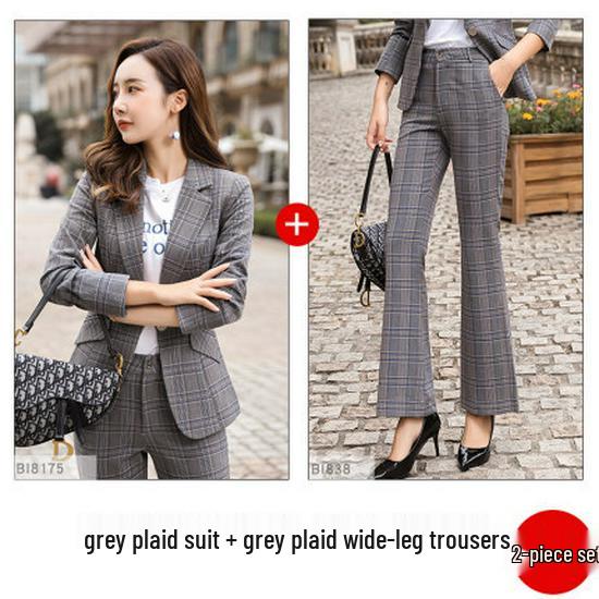 

2024 Весна/Осень Клетчатый Короткий Пиджак Для Женщин 4XL