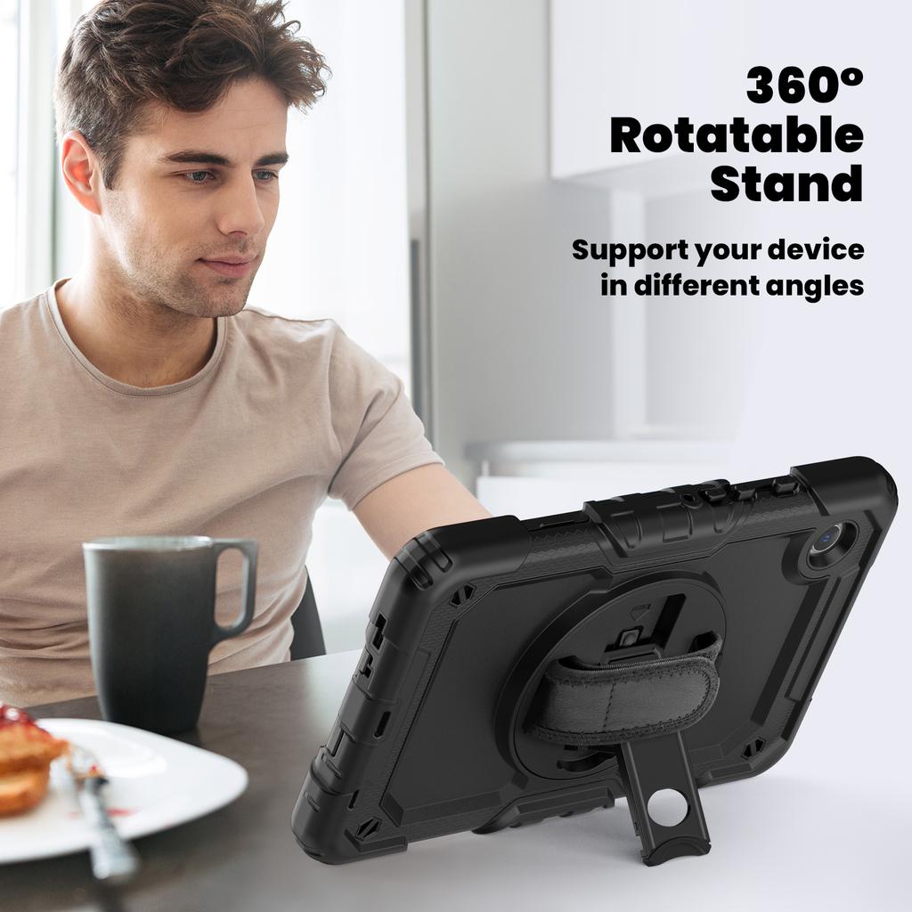 Armor Rotating Kickstand Silicone PC Tablet Stand Case Protective Cover for Samsung Tab A9 A9 Plus A8 A7