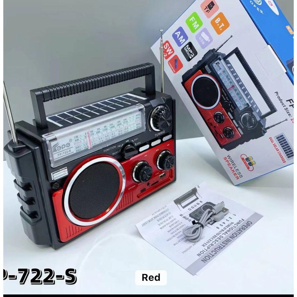 

FP-722 Radio Bluetooth FM Radio Portable Speaker Supported USB /SD Card/AUX RED