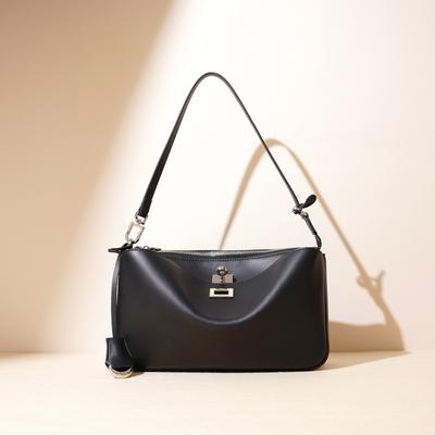 New Shoulder Bag, High-end Niche Design Handbag, Fashionable Versatile Lock Women's Bag, Genuine Leather