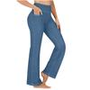 Pantaloni a zampa elasticizzati da donna in denim stampato Leggings trendy da allenamento Pantaloni