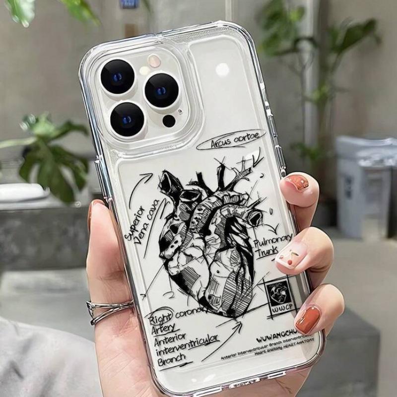 Black Heart Frosted Protective Case for iPhone 11/11 Pro Max