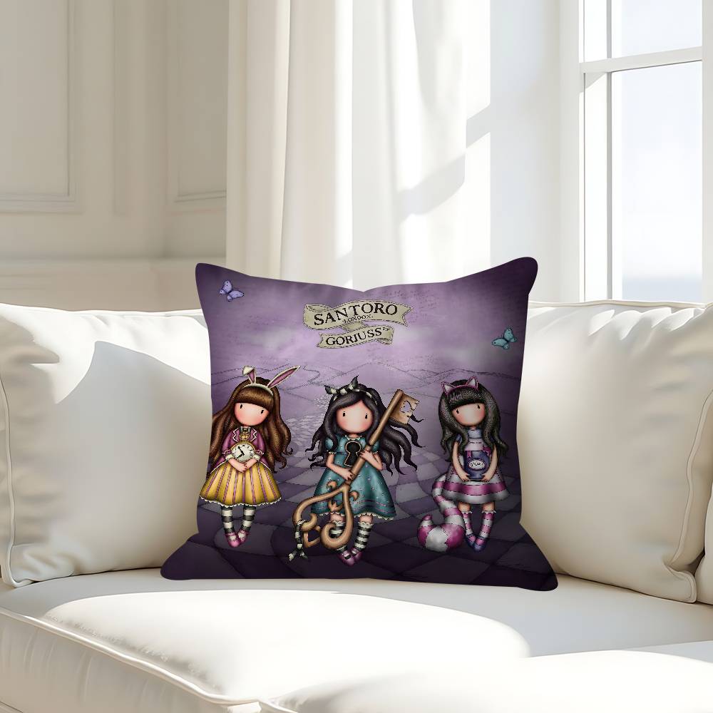 Cute G-Gorjusses S-Santoro Decorative Room Aesthetics Pillow Case Home Decor Bedroom Sofa Bed Couch Pillow Cover 45x45