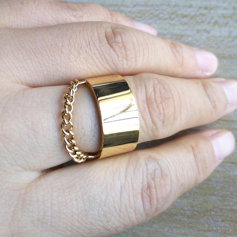 Plain Statement Punk Style Metal Finger Rings - Military Simple Silver Gold Stainless Steel Rock Rings for Women And Men