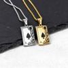 Gothic Playing Card Necklace for Men Boys,Stainless Steel Spade A Pendant Necklace,Vinatage Jewelry Gift