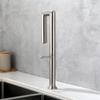 304 Stainless Steel Kitchen Sink Faucet Brush Nickel 360 Rotate Folding Kitchen Tap Deck Mount Cold Hot Water Sink Mixer Faucet