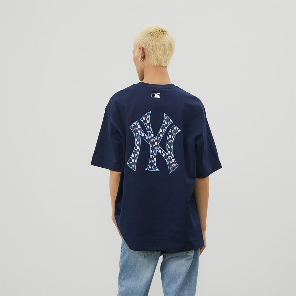 New MLB MONOGRAM Collection New York Yankees SS24 T-Shirt Unisex Navy Blue 3ATSM0343-50NYS