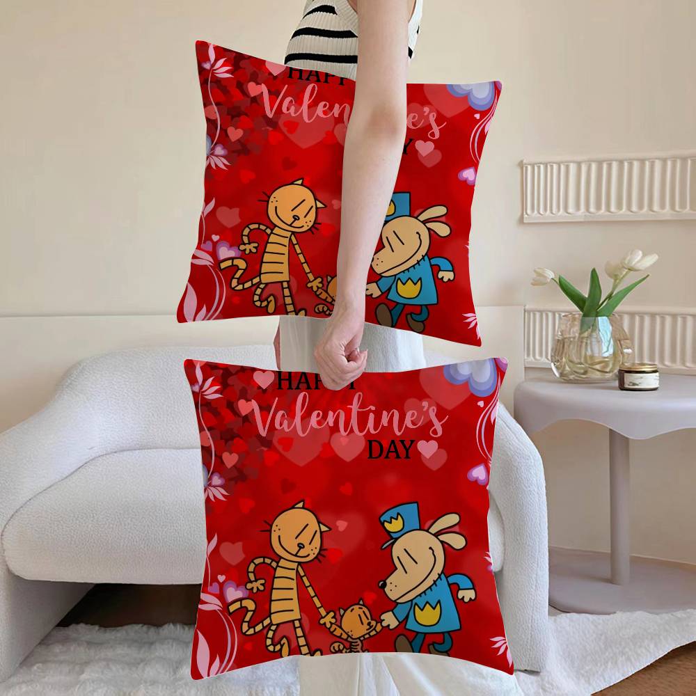 

D-dOG MAN Anime Pillow Case Sofa and Living Room Decorative Cushion Covers Dust-proof and Mite-proof Invisible Zipper 12x12Inch