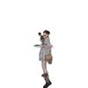 Cowhide version~ Contrasting color belt buckle boots women's retro suede splicing knight boots Maillard slim stacking boots