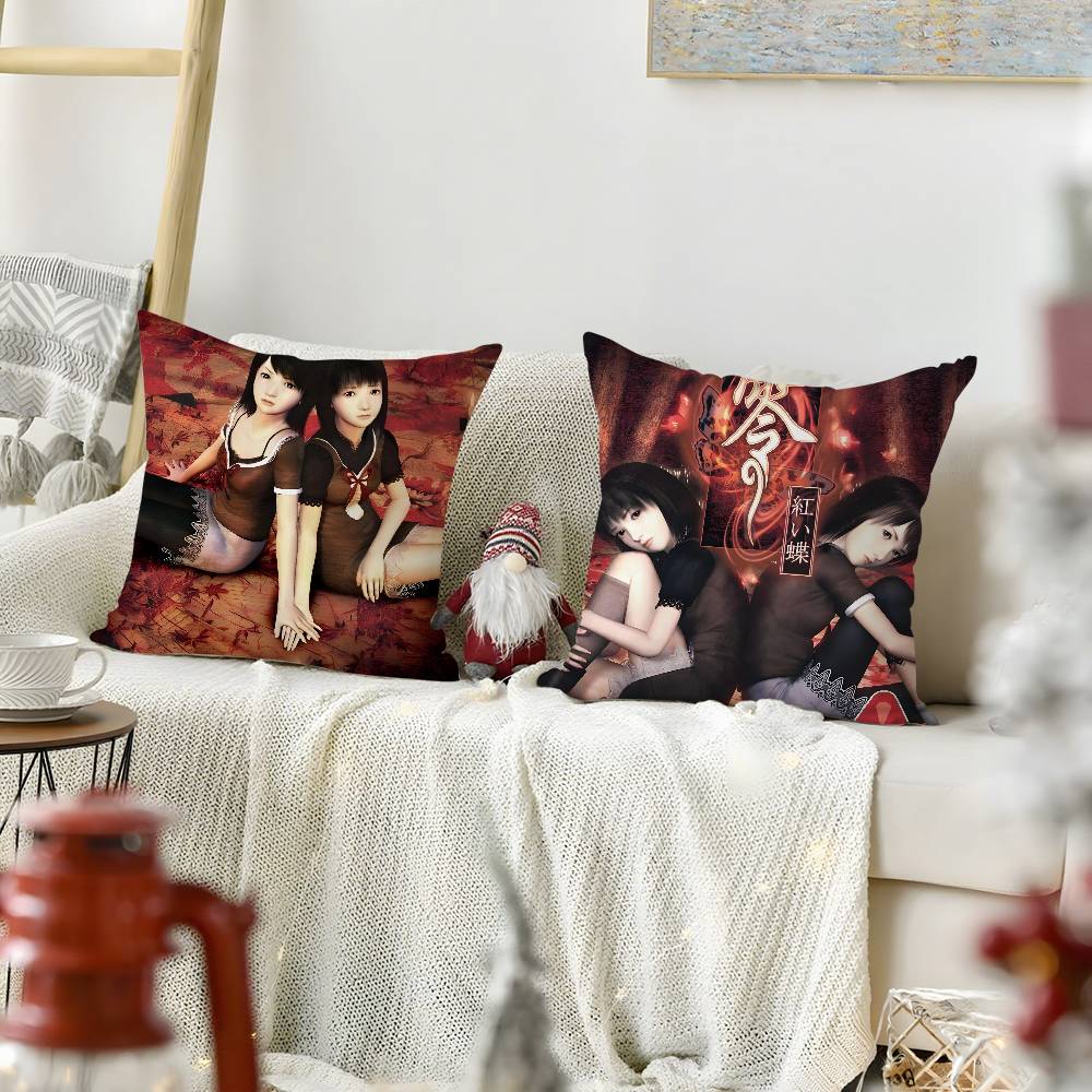 Horror Game F-Fatal FrameS II Pillow Case Soft Plush Fabric Double Sided Print Decorative Home Living Room Gift Cushion Cover