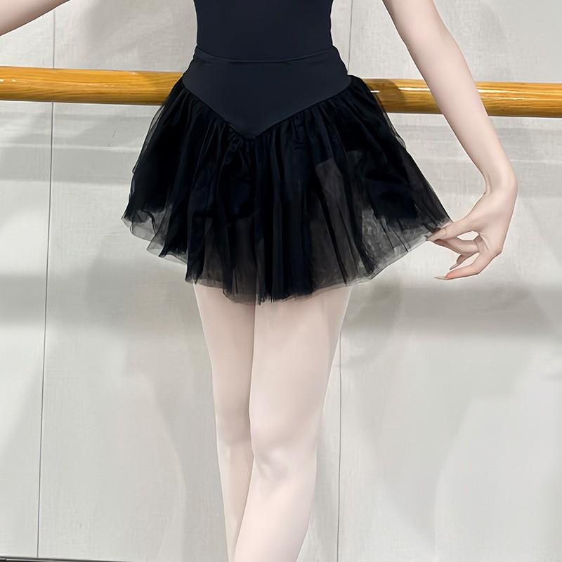 Adult Ballet Leotard Dance Practice Stage Performance Gymnastics Mesh Sleeve Bodysuit