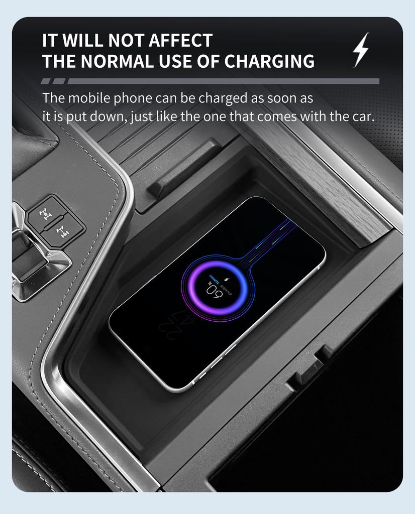 Left Drive for Lexus GX 550 H 2025 2025 Anti-slip Wireless Charging Pad Phone Protective Mat Car Interior Accessories Black