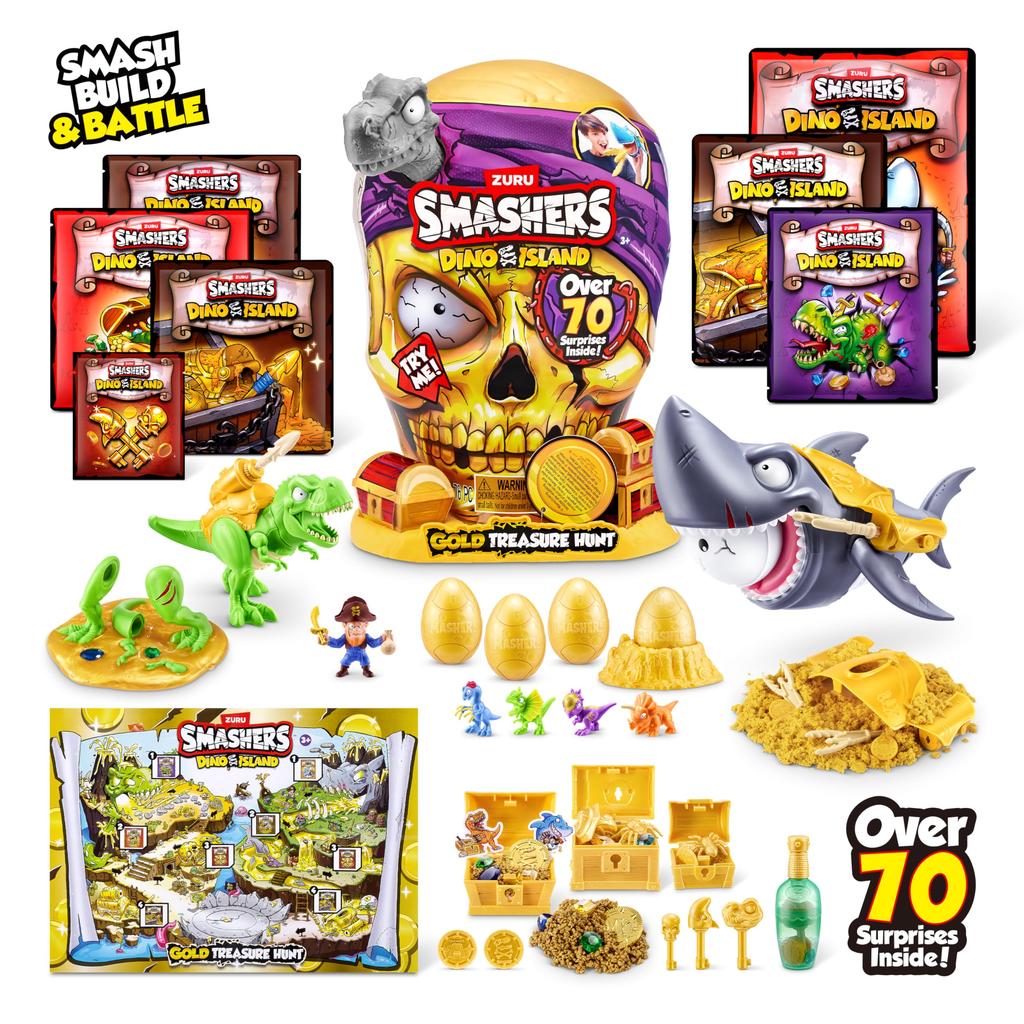 Smashers Dino Island Gold Treasure Hunt (Gray) by ZURU, a Treasure Hunt Themed Toy, Interactive Toy, and Collectible Toy for Kids and Teens
