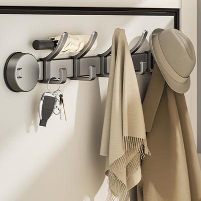 Robuster Saugnapf Wandhakenleiste mit 5 Haken Bohrerfreier Klebe-Organizer für Badezimmer Küche Eingangsbereich Rostbeständige Aufbewahrungshaken