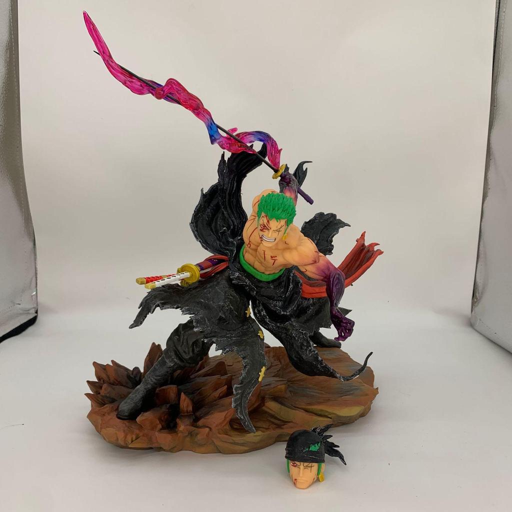 One Piece Flowing Zoro One Sword Style Double-Headed Sculpture Model