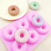 Silicone Donut Mold for DIY Cake Chocolate 6-Cavity Food-Grade Non-Stick Baking Tray Easy-Release Heat-Resistant Bakeware for Mousse Jelly Soap