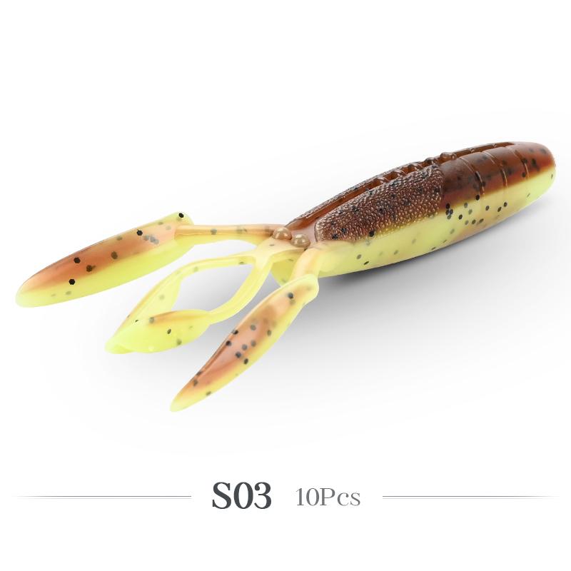 MEREDITH Soft Lure Glide Camaron 94mm 8.4g 10pcs Shrimp Antennae Double Legs Bass Pike JXSC05