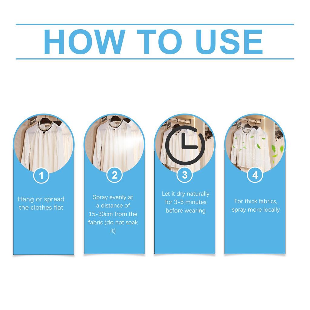 Jaysuing Fabric Refresher Spray, Portable Clothing Deodorant, Removes Clothing Odors, Clothing Deodorant, Removes Sweat Smell, Anti-Static Spray