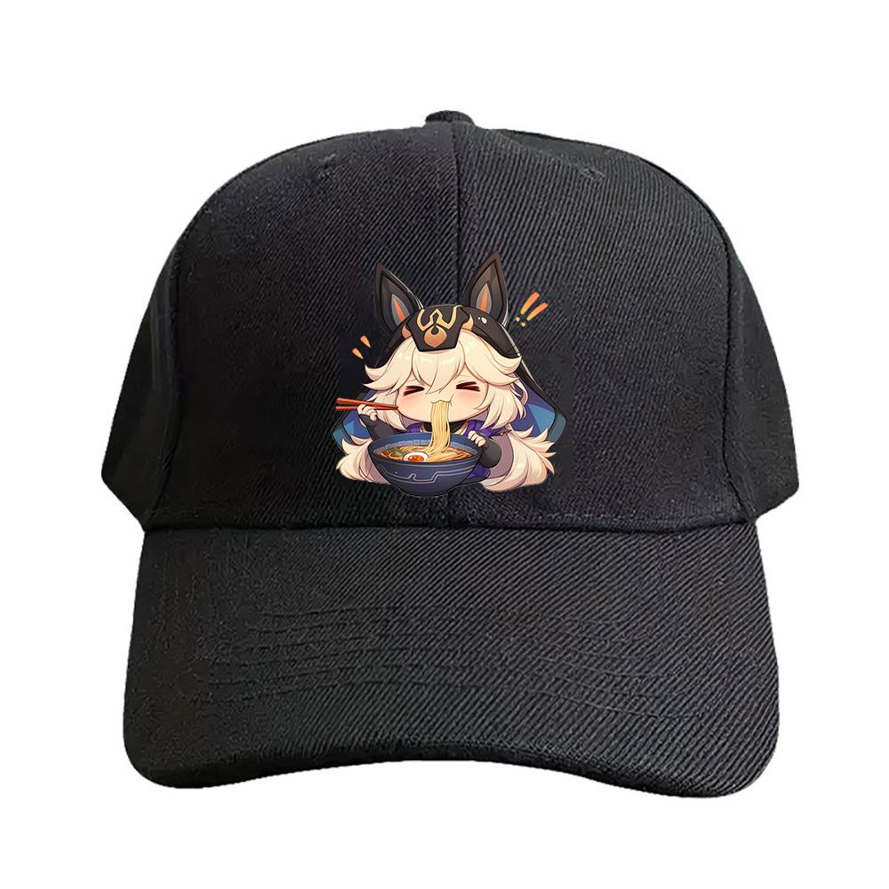 Cyno Genshin Impact Kawaii Ramen Chibi Anime Fun Moment Cap Summer Woman Man Adult Casual Fashion Casual Adjustable Sun Hat