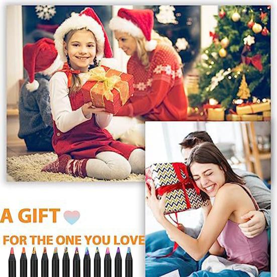 Yousheng 8/12Pcs Gradient Rainbow Pencil Set Kids Adults Giant Colored Pencils Artwork Coloring Sketching Pencil Art School Supplies