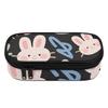 Pencil Bag Spacious Storage 300D Polyester Easy Open Zipper with Mesh Storage Layer Removable Divider and Pen Holders for Students